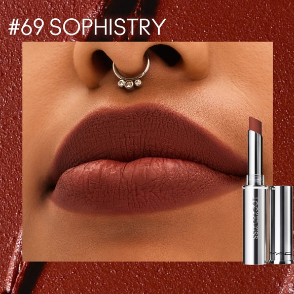 MAC 24 Hour Locked Kiss Lipstick in Sophistry- Deep Warm Brown - Picture 8 of 13